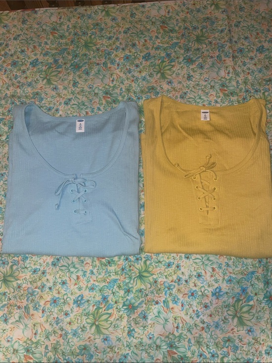 Old Navy Tops - Blue & yellow old navy ribbed tank tops (XL)tall